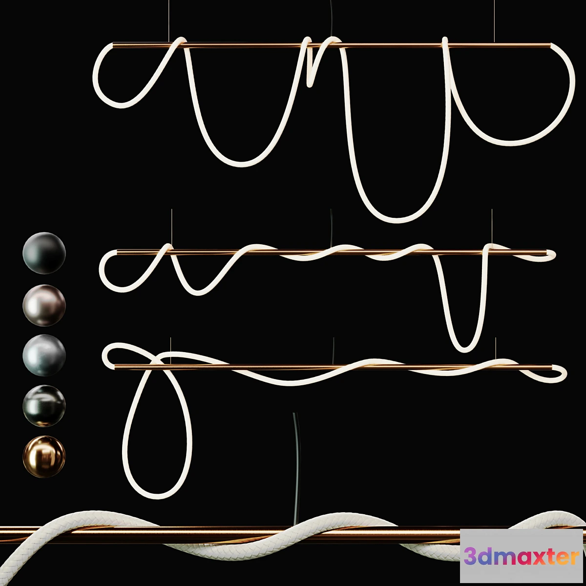 709822 - 3Luke Lamp Pendant light _Tracer Bar 2(8 ft)  3lights  5mat 