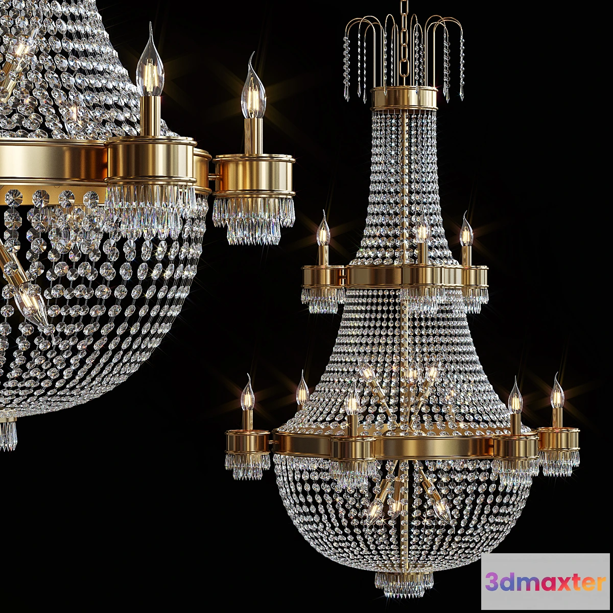 713032 - Classic crystal chandelier Brass 29