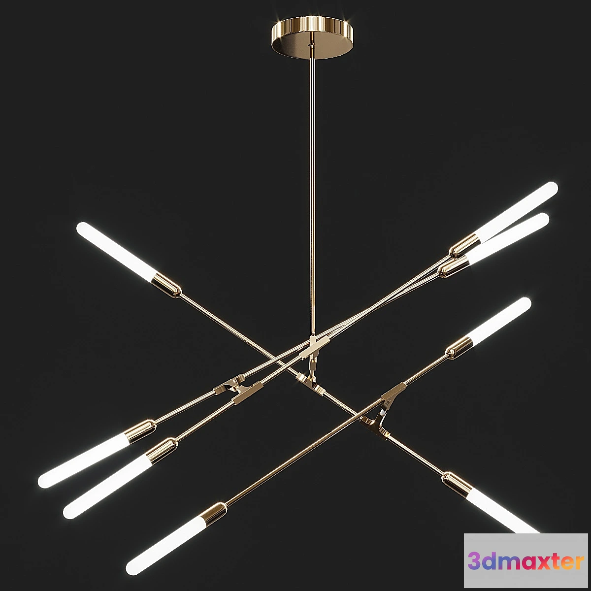 731650 - Antique Brass Wands LED Chandelier - No.2