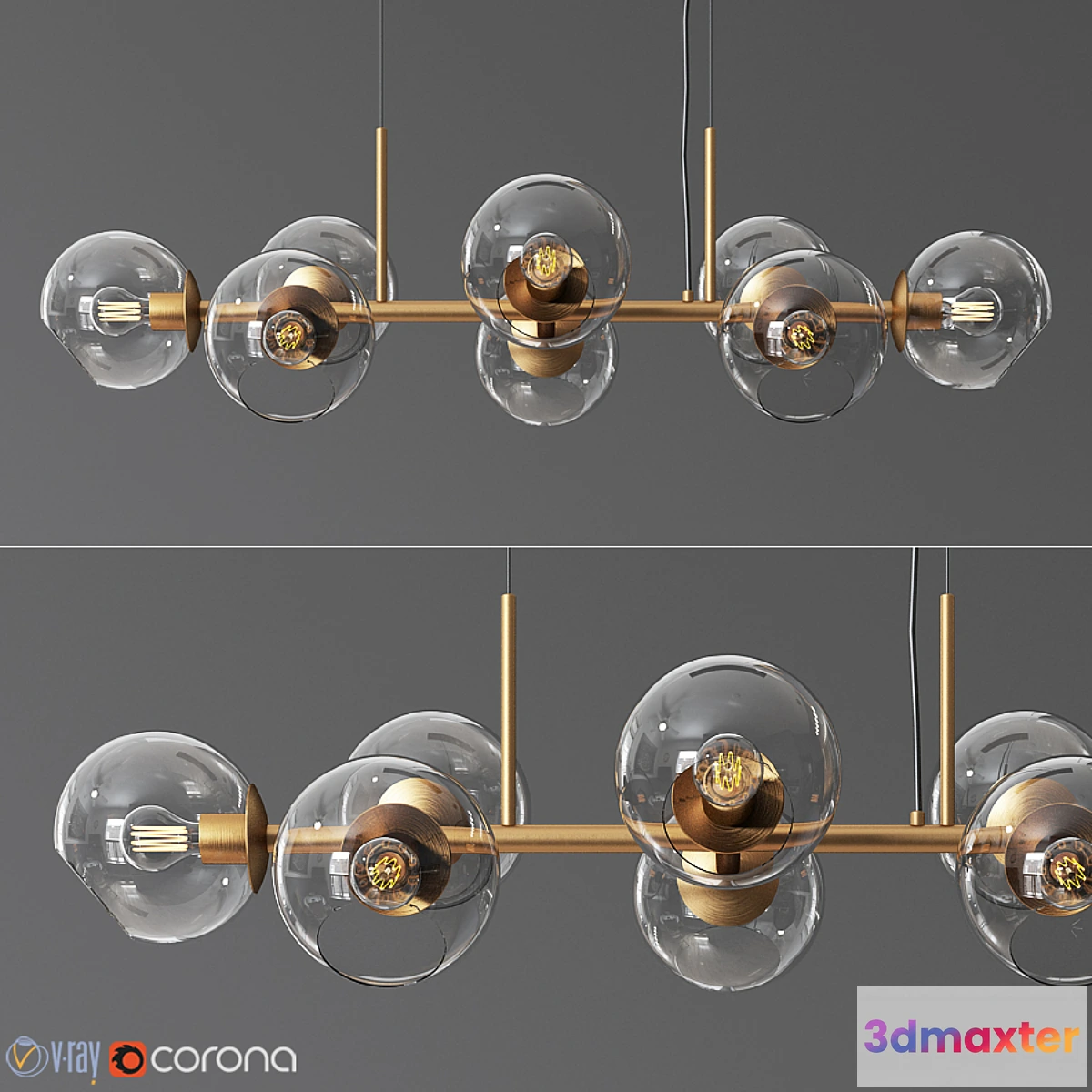 731732 - 8 Light Staggered Glass Chandelier - No.2