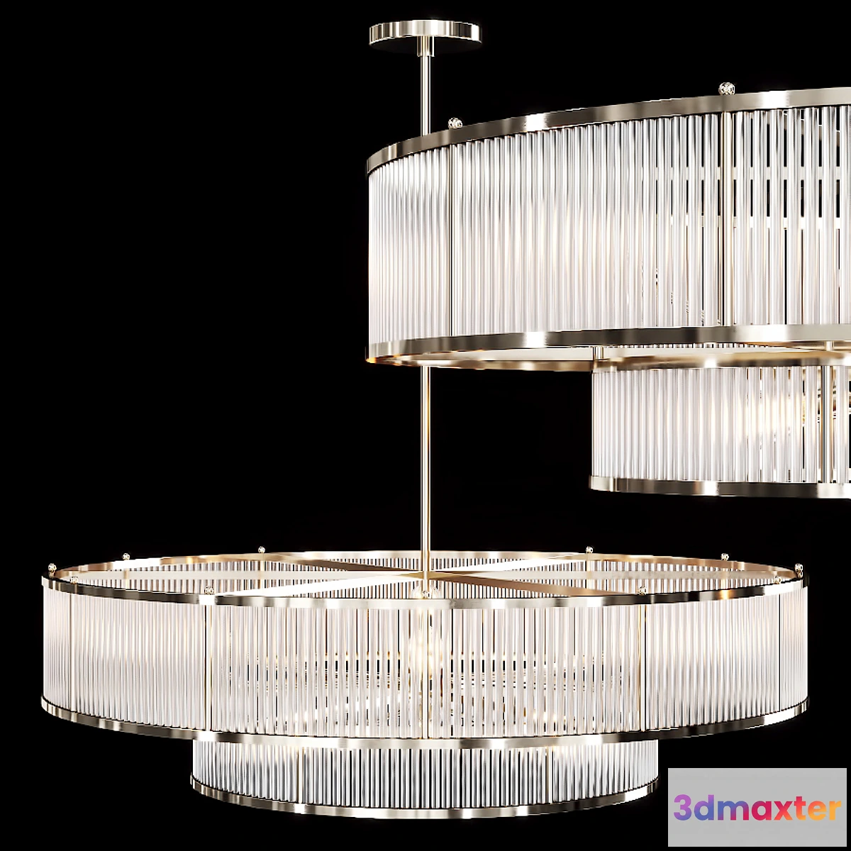 731994 - Restoration Hardware MARAIS ROUND CHANDELIER 47 Nickel - No.2