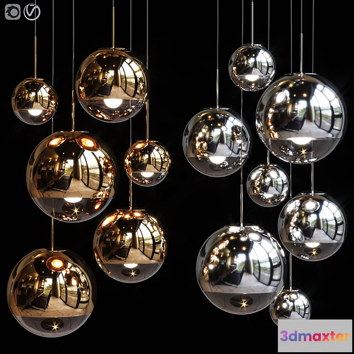 732249 - Pendant Light Group Tom Dixon MIRROR BALL FAMILY PENDANT - No.2