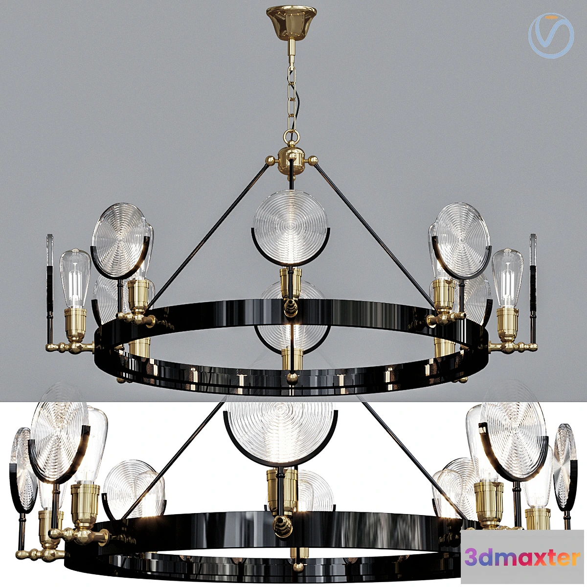 732433 - GASLIGHT LENS Chandelier - No.2