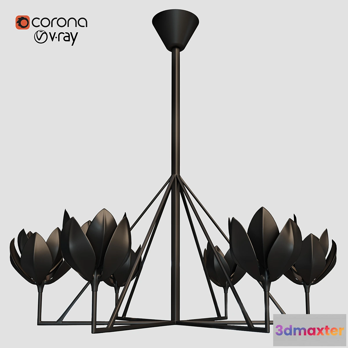 732539 - FLORA CHANDELIER BLACK - No.2