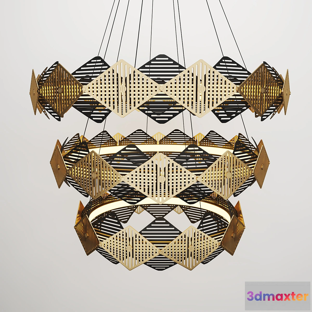 732547 - Bert Frank Rote Triple Chandelier - No.2