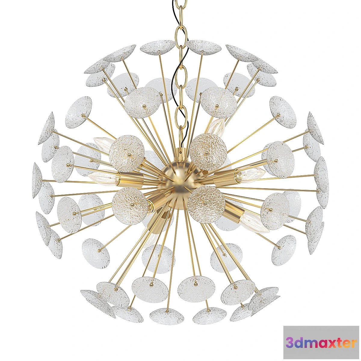 732641 - Sputnik Textured Glass White Chandelier - No.2