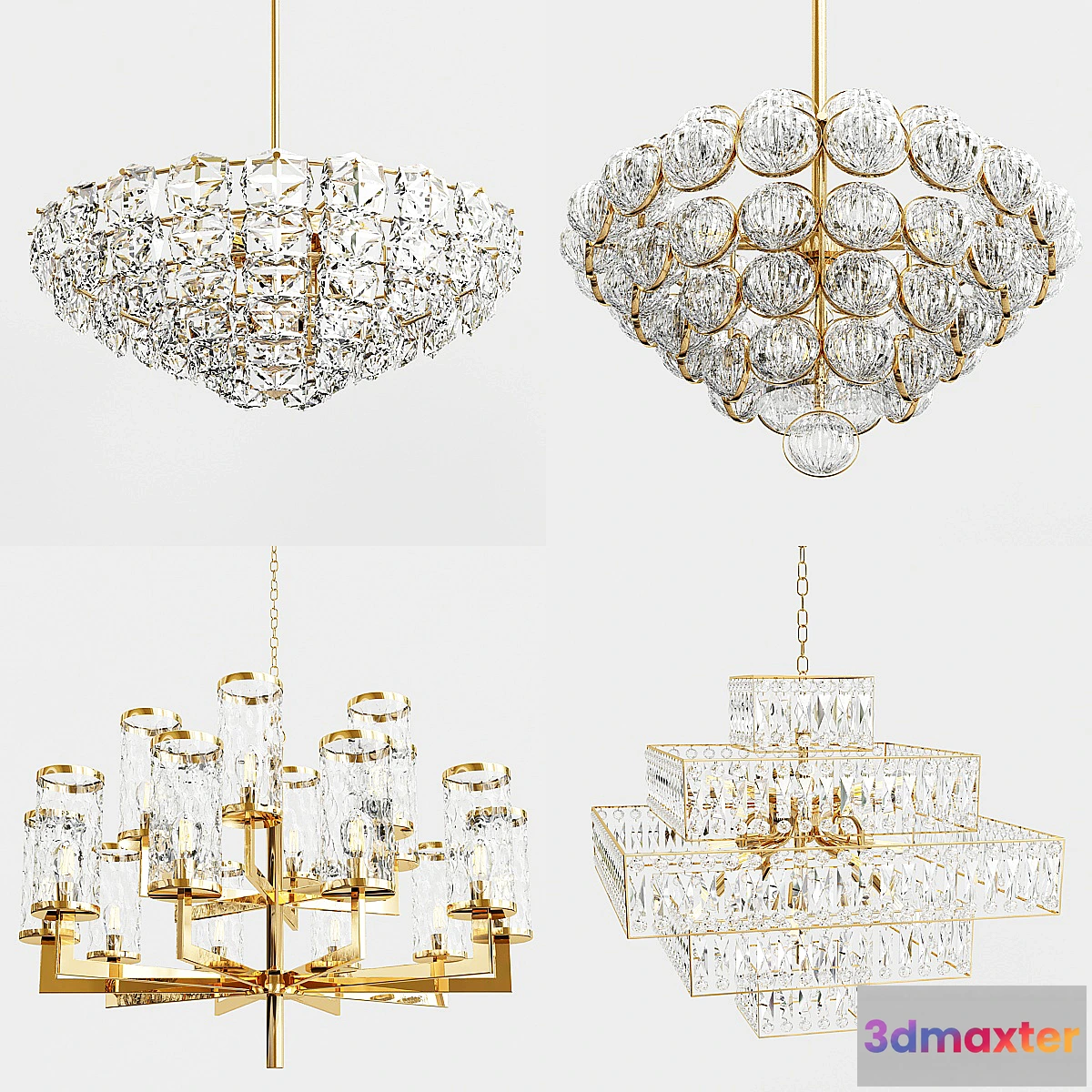 732671 - Chandelier gold and glass collection - No.2