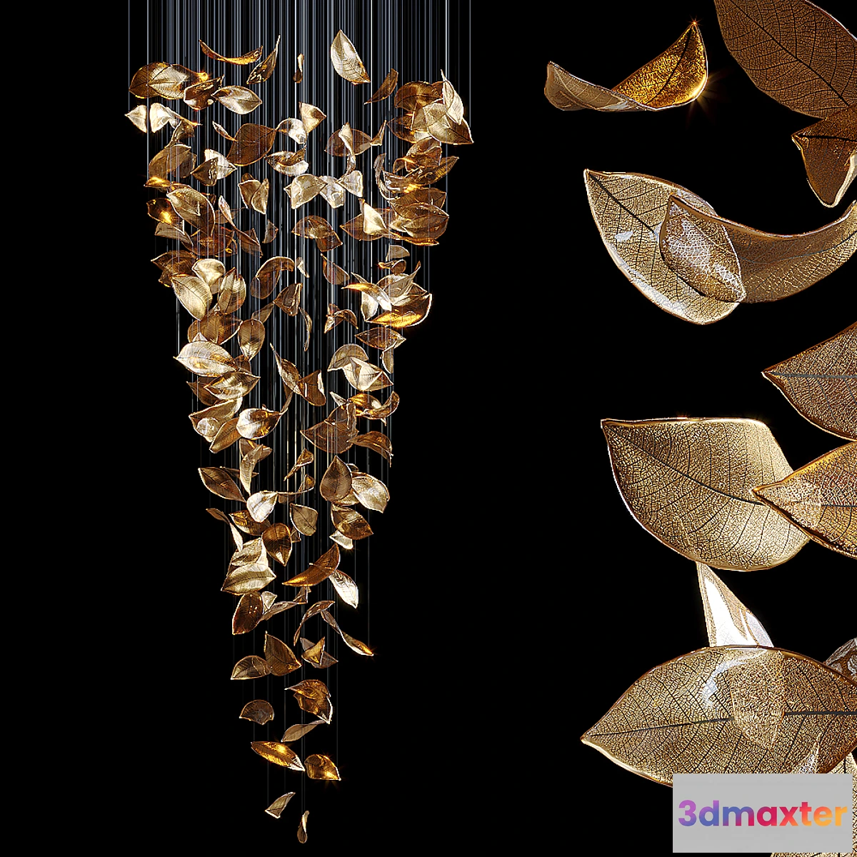 732821 - Chandelier Light Vargov - Frozen Leaves - No.4