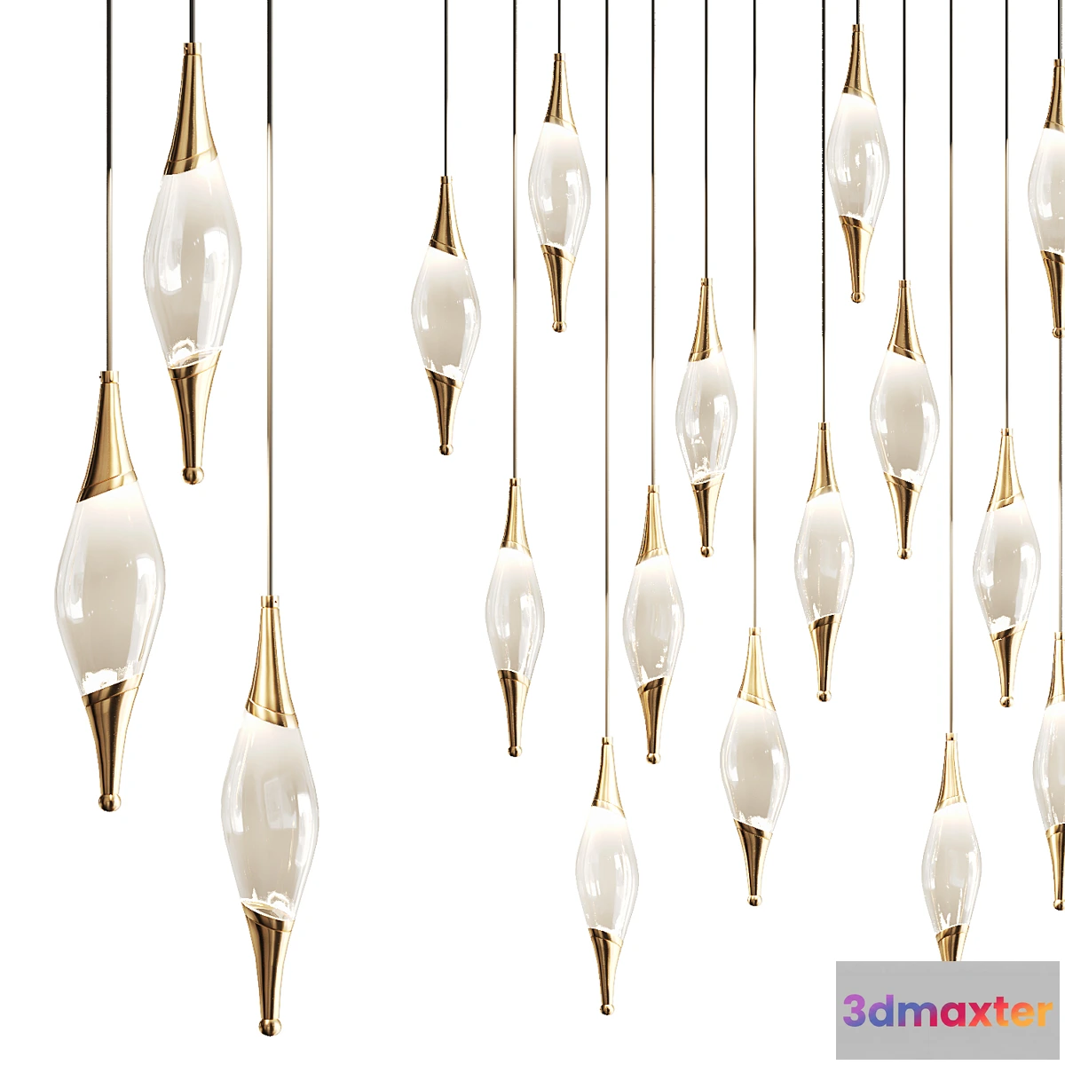 732875 - Drop pendant lamp with metal tips FAME - No.2