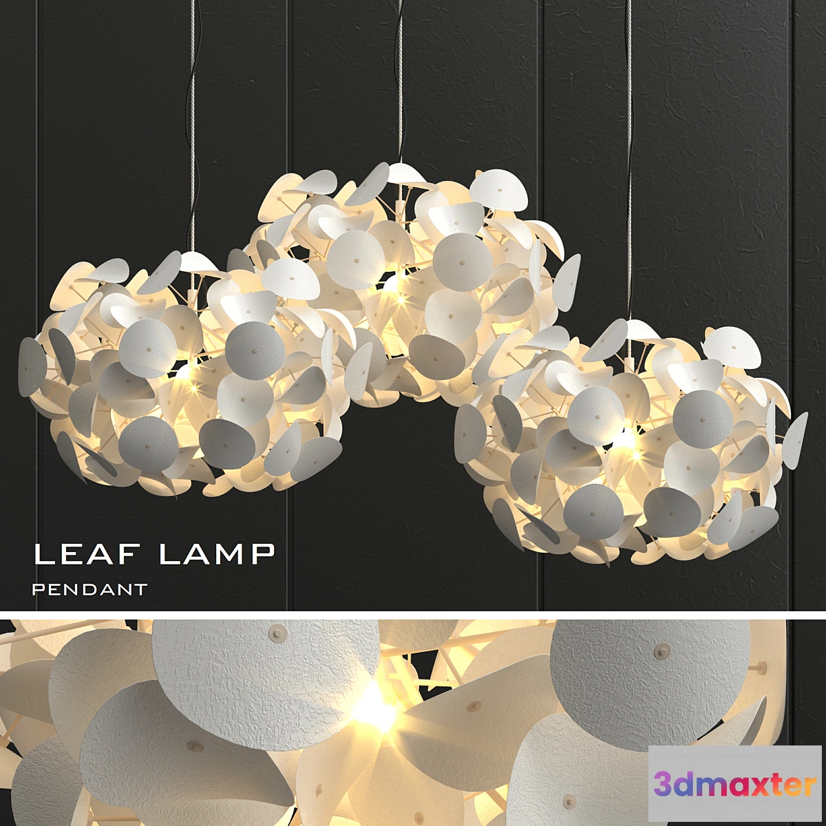 744065 - Leaf white pendant - No.2