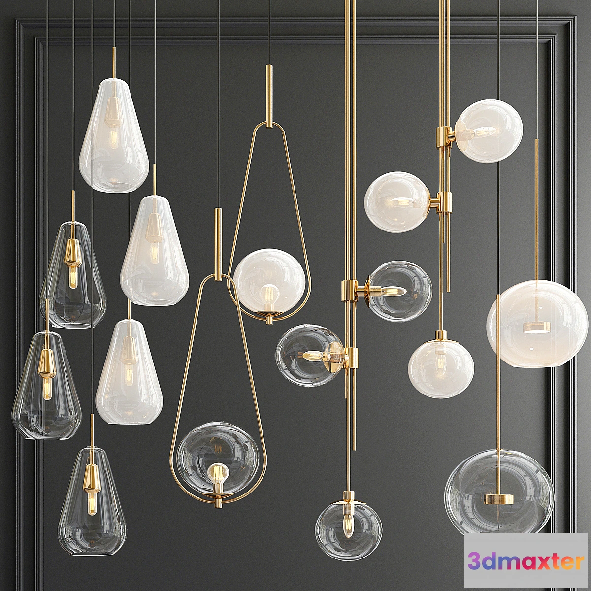 744071 - Four Hanging Lights_56 Milk & Clear - No.2