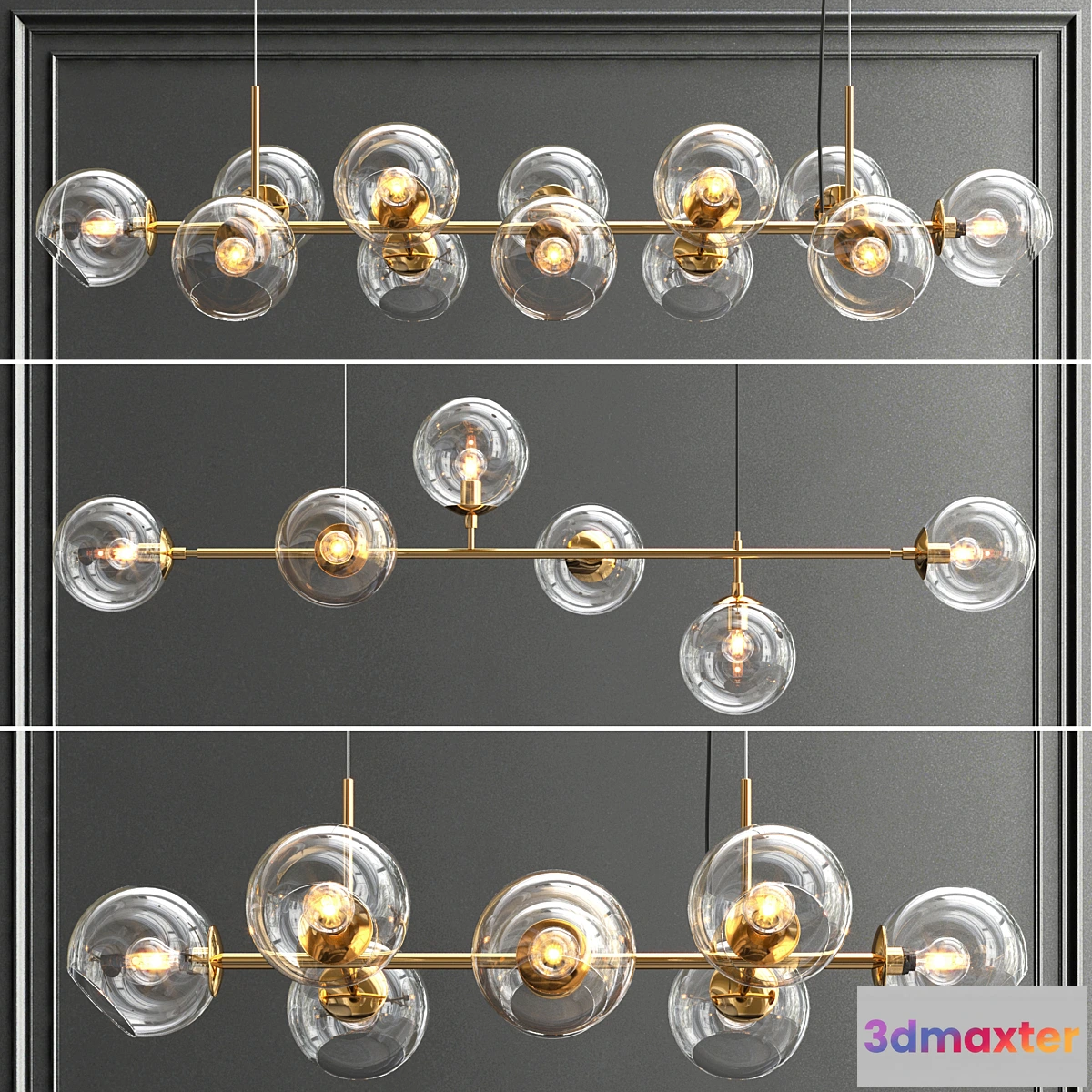 744607 - Collection of glass bole chandelier - No.2