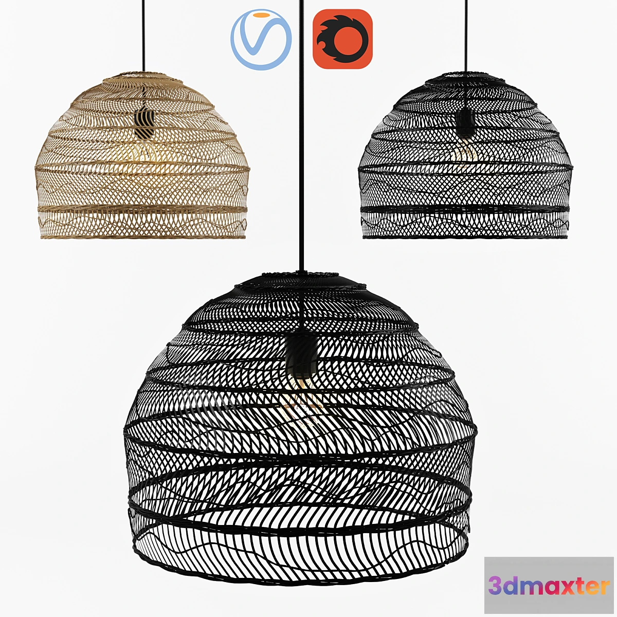 744925 - Wicker Hanging Lamp - HK living - No.2