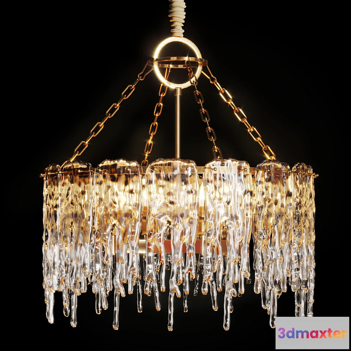 770605 - Chandelier with ice plates SPRING Ø60