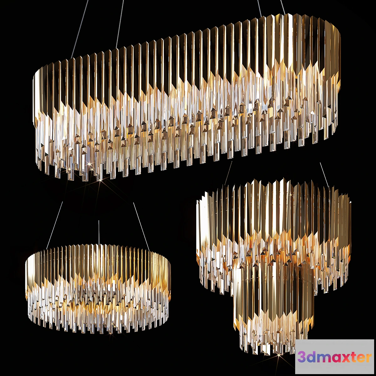 770741 - Pendant chandeliers Delamp Facet Crystal - No.2