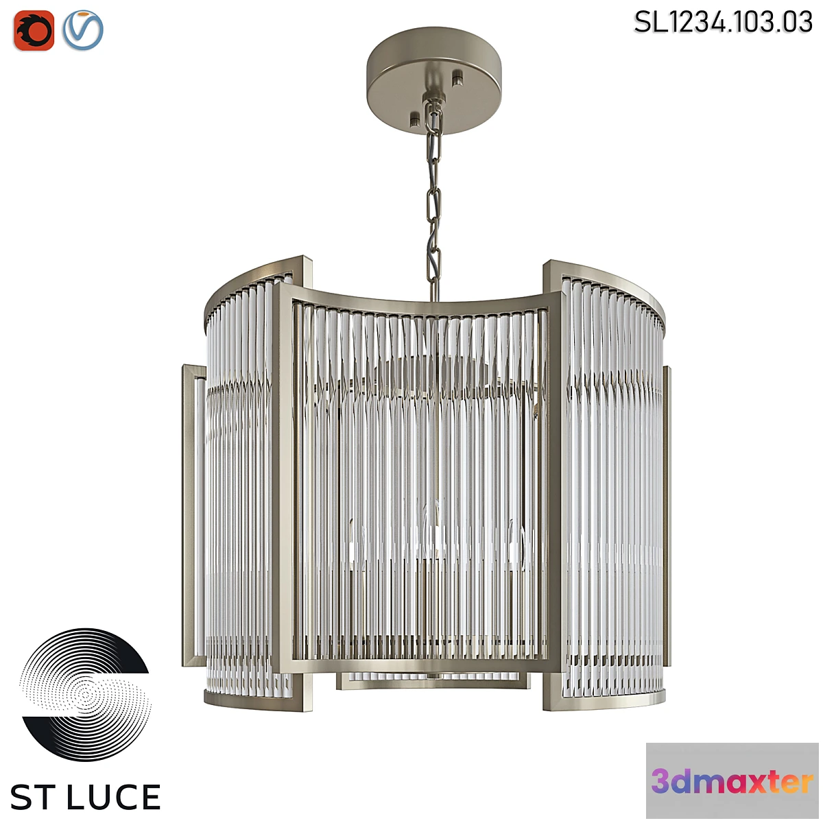 771041 - SL1234.103.03 Pendant chandelier ST-Luce Nickel_Transparent OM