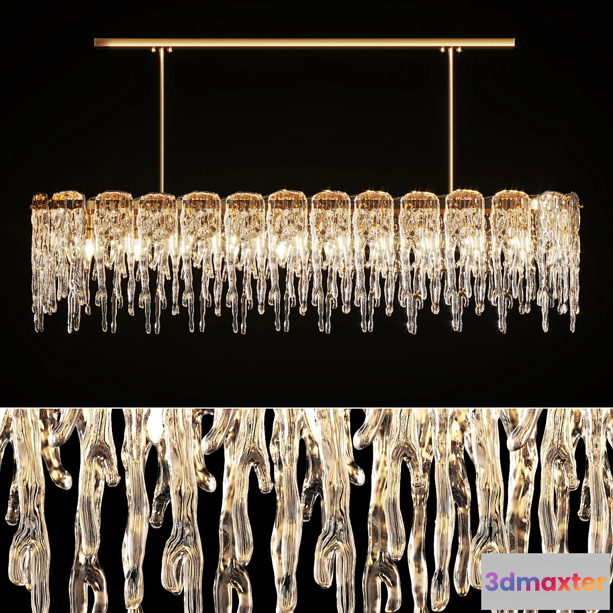 771167 - Chandelier with Ice Plates Spring Long M - No.2