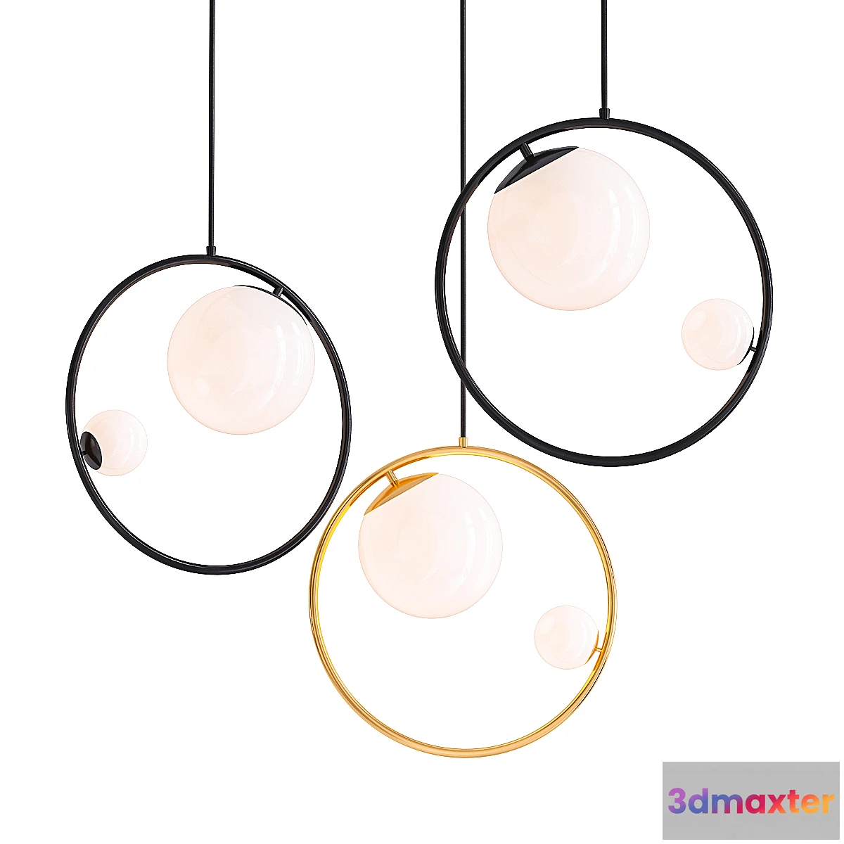 771579 - Pendant lamp with two glass balls - No.2