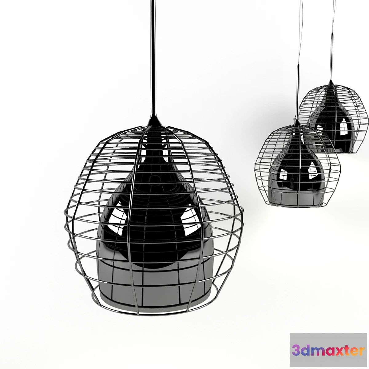 800498 - Lamp Cage Piccola Bianco Nero.