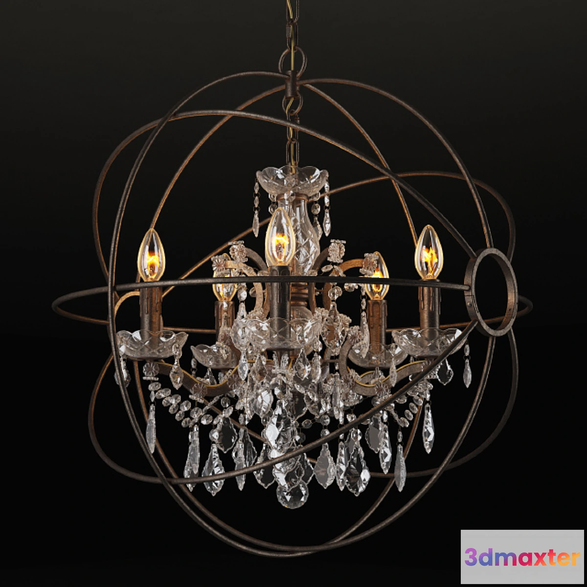 808700 - GRAMERCY HOME - IRON ORB CHANDELIER CH014-5-LRR