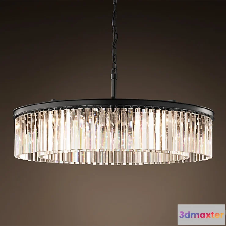 808718 - RH-YS CLEAR GLASS PRISM ROUND CHANDELIER 43
