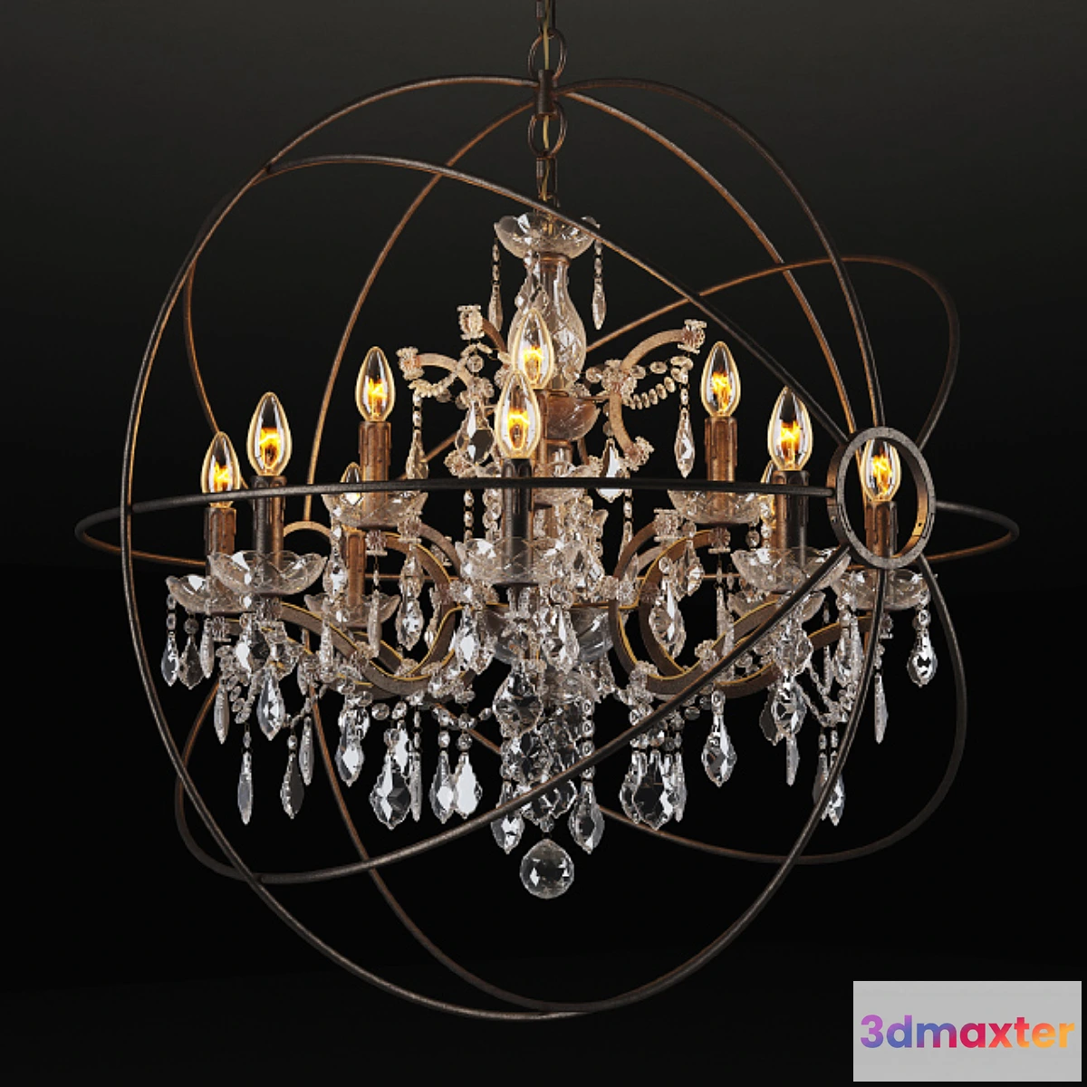 808722 - GRAMERCY HOME - IRON ORB CHANDELIER CH014-12-LRR