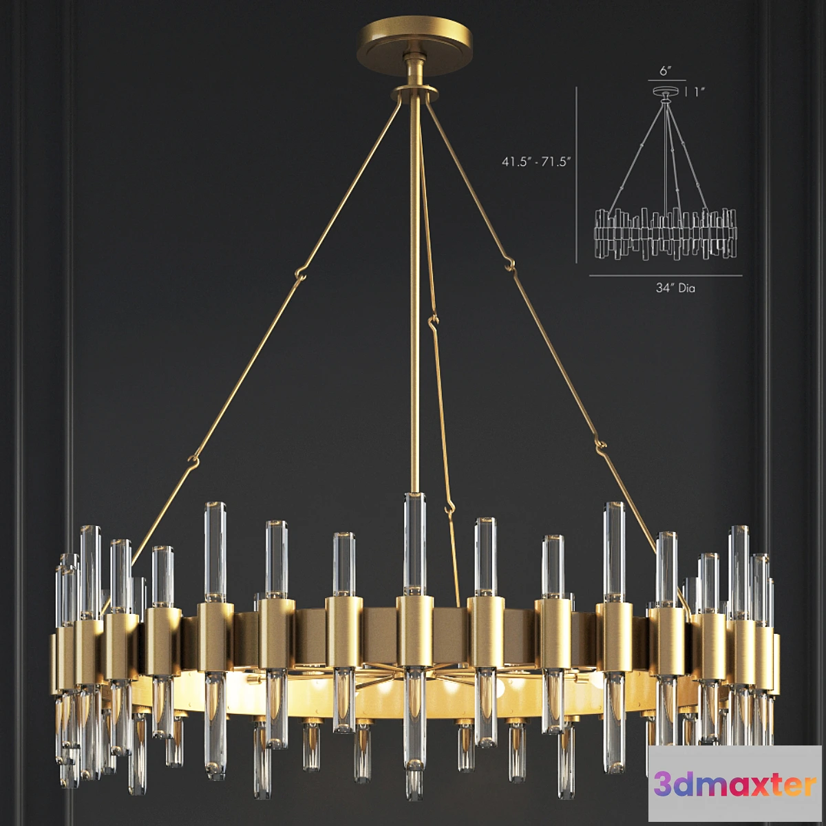 816744 - Haskell Large Chandelier Arteriors Home - No.3