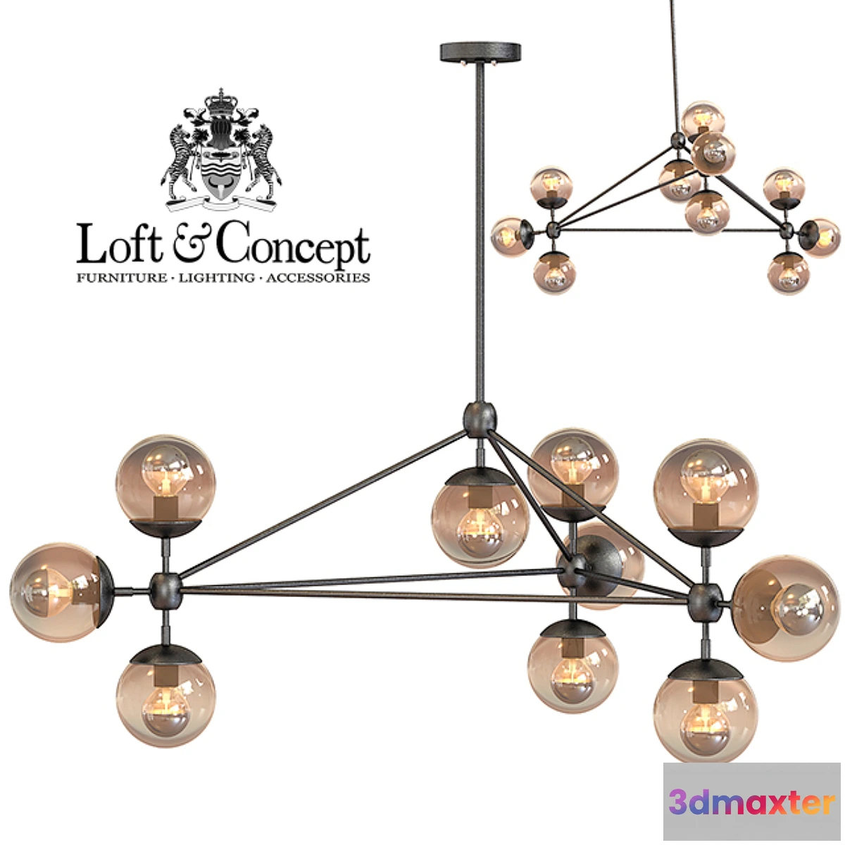 821304 - Chandelier Modo Chandelier 10 Globes - No.3