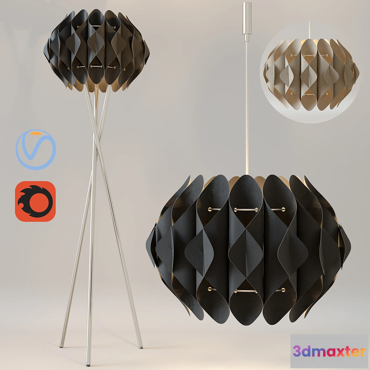 838968 - Chandelier and floor lamp AZZARDO RUBEN - No.3