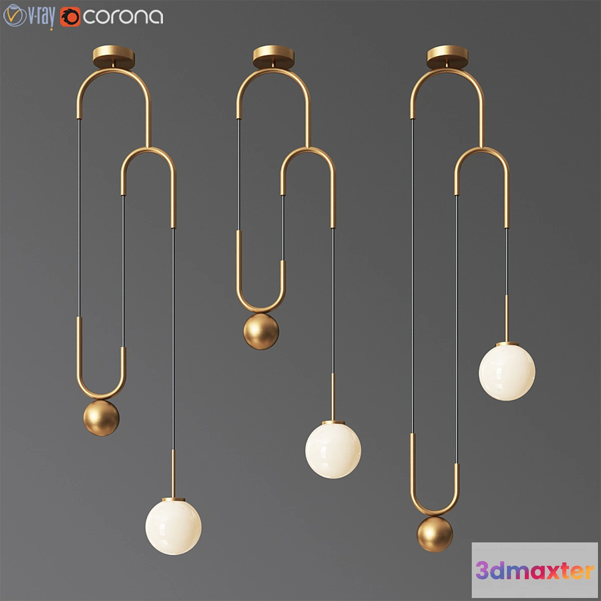 840294 - Cradle brass pulley pendant light - No.4