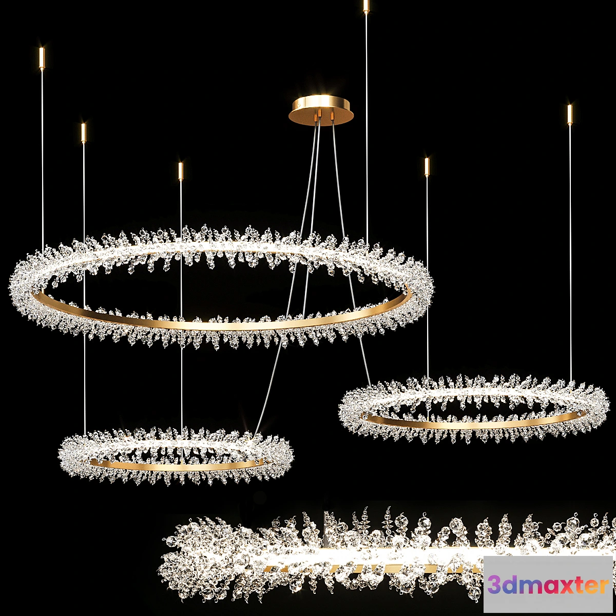 840572 - Crystal ring luxury combination LED chandelier THERA - No.3