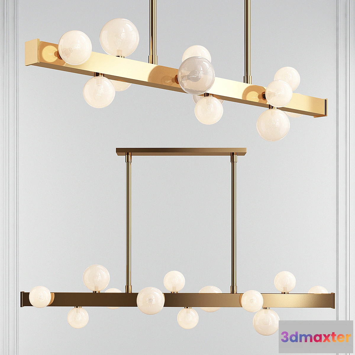 840744 - Mini Hinsdale 12-Light Sputnik Linear LED Chandelier - No.3