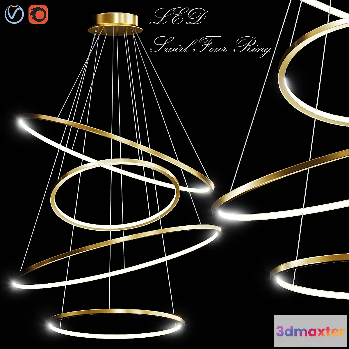 840820 - LED Swirl Four Rings - No.3