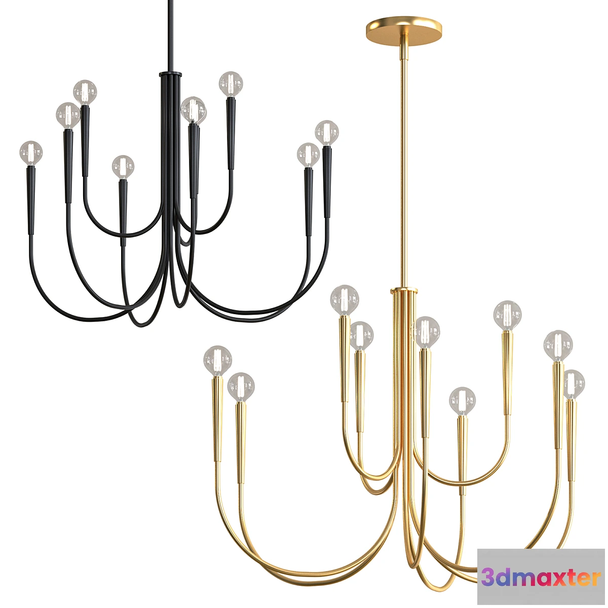 841112 - West Elm Swoop Arm Chandelier - No.3