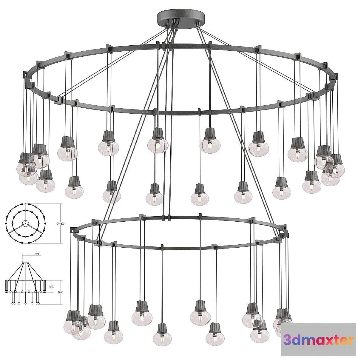 841118 - Suspenders double ring pendant - No.3