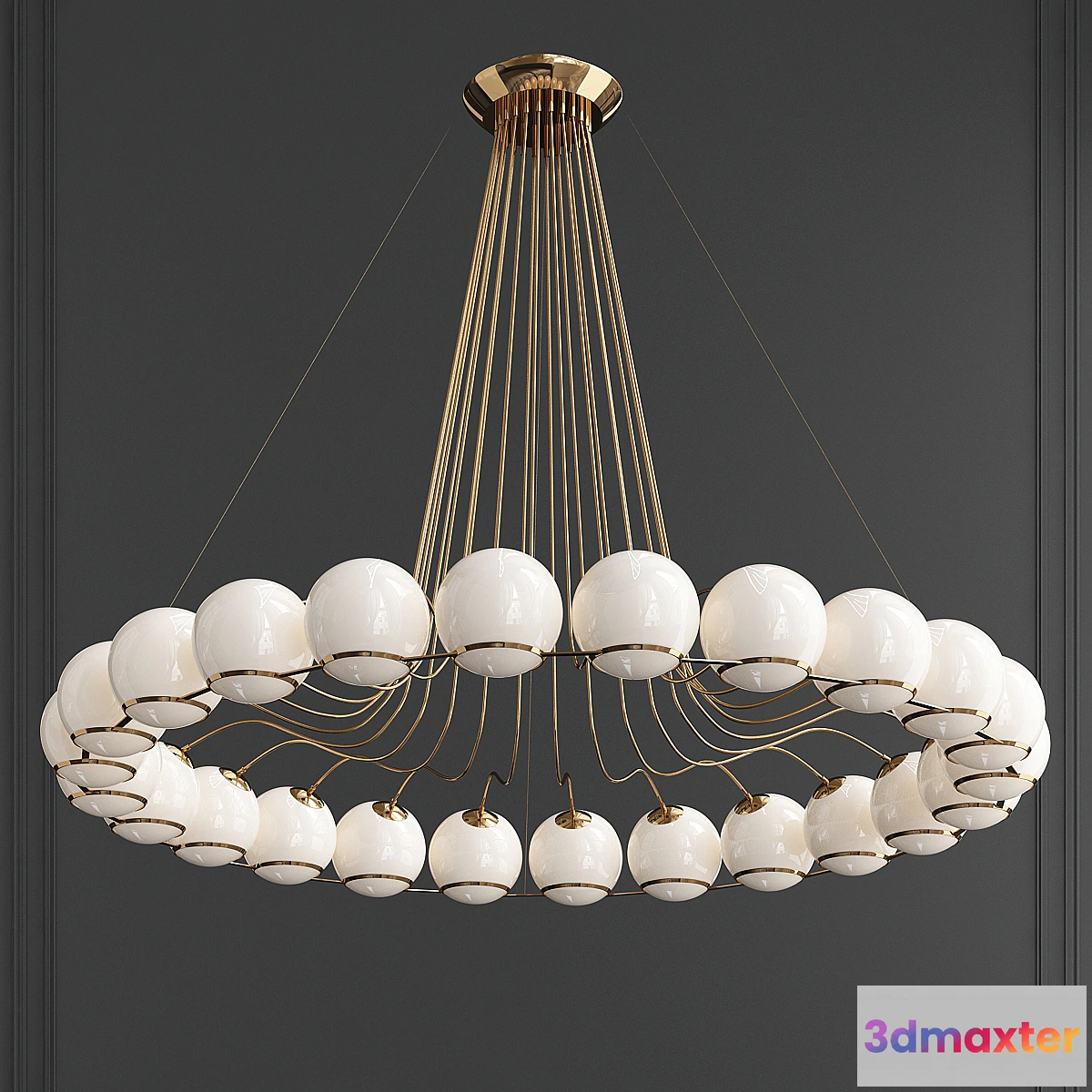 841239 - Monumental Gino Sarfatti Model Chandelier - No.3