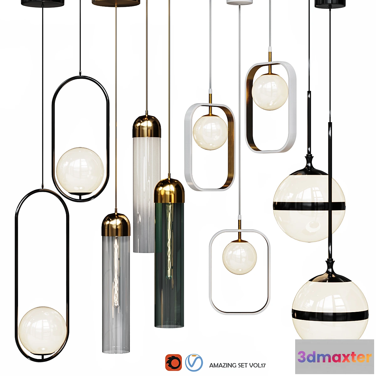 841335 - Four Pendant Lights amazing set vol. 17 - No.3