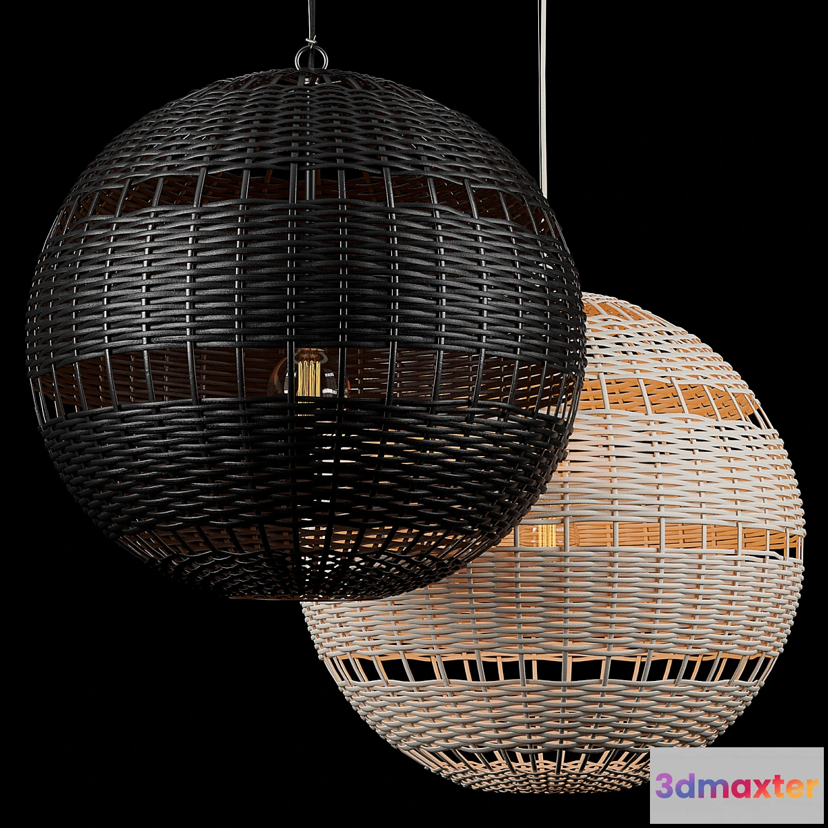 841477 - RH Montauk rattan round pendant - No.3