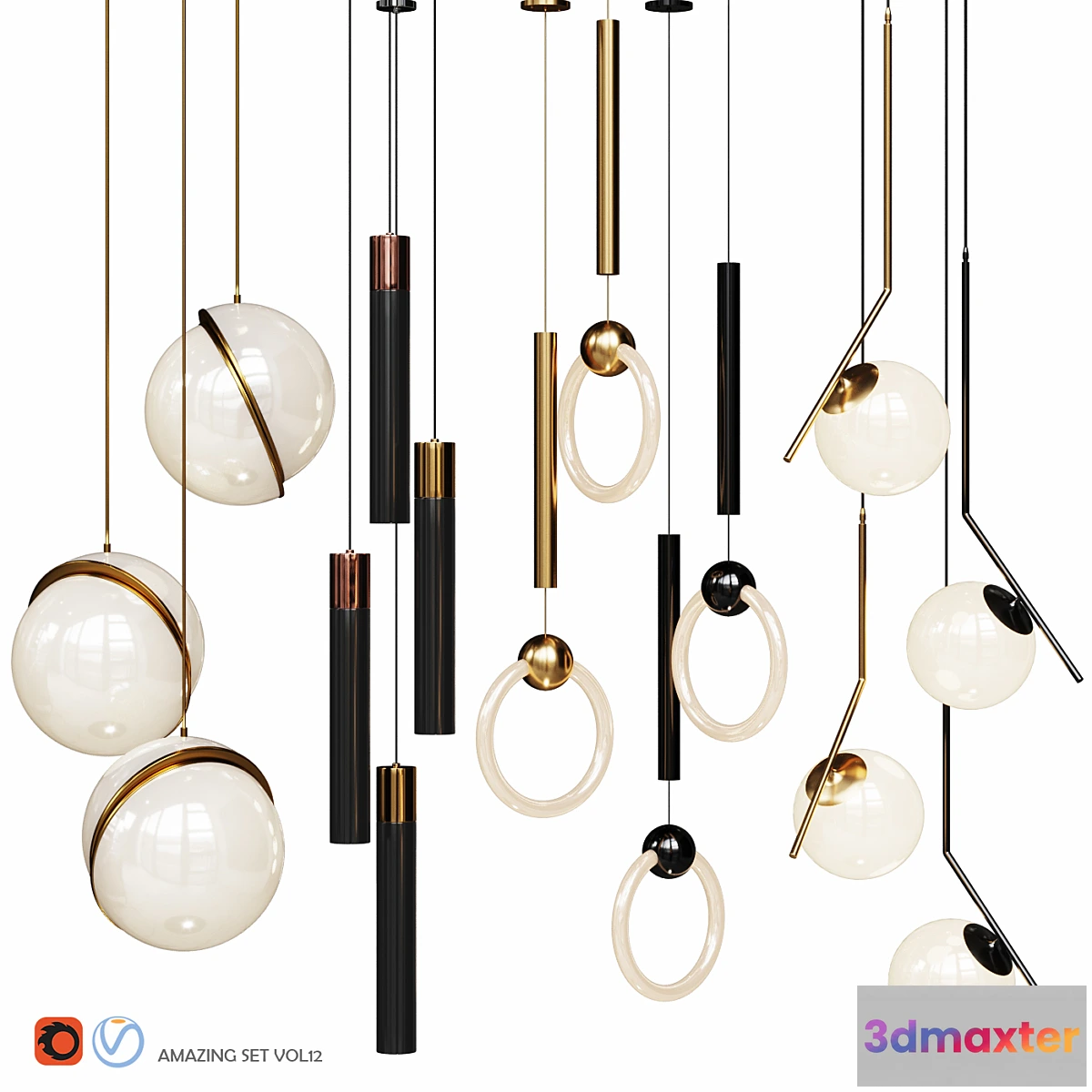 841569 - Four Pendant Lights amazing set vol12 - No.3