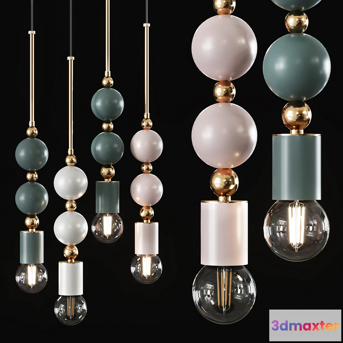 841671 - Pendant Lamp Beaded Pendant Lamp Spheres - No.3