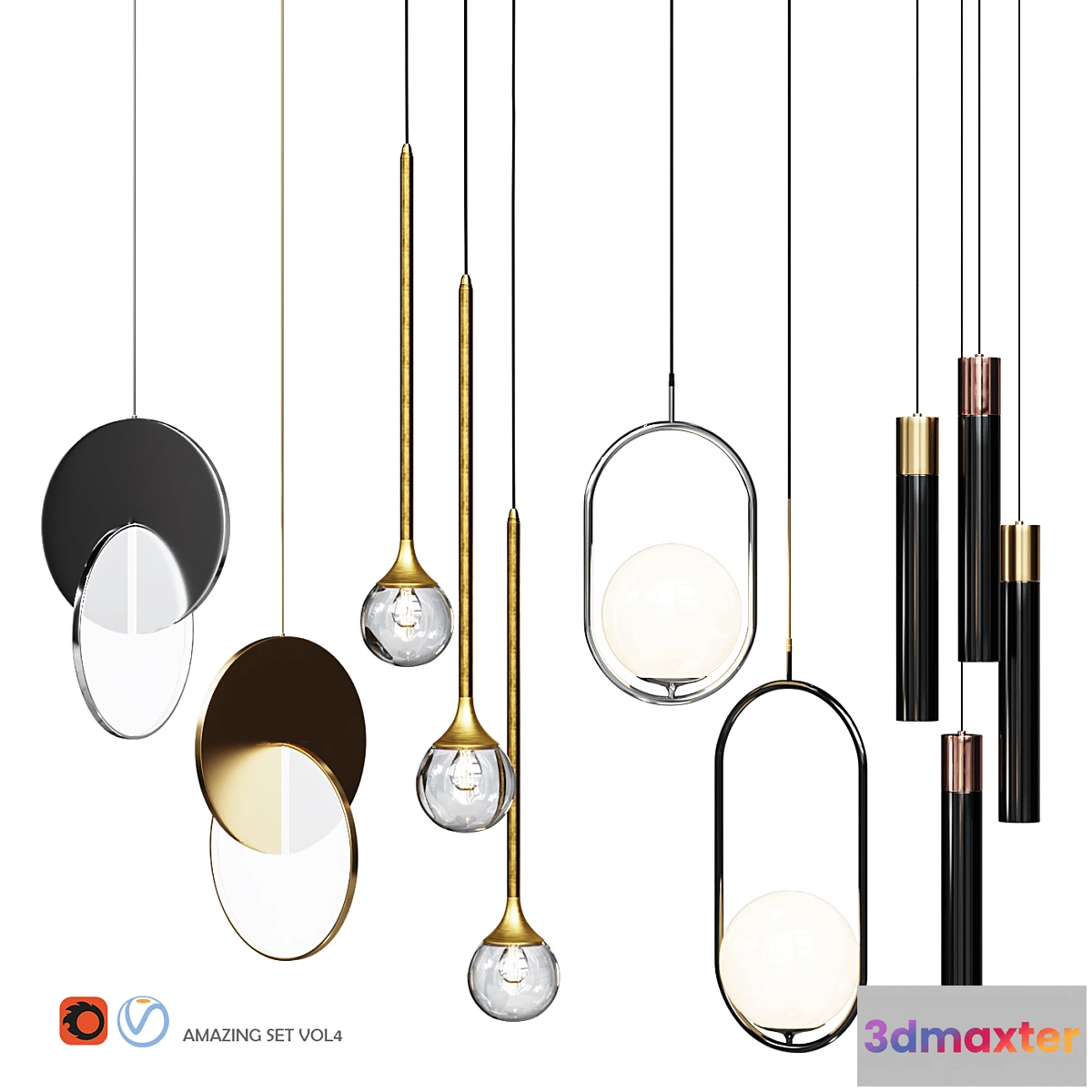 841687 - Four Pendant Lights amazing set vol.4 - No.3