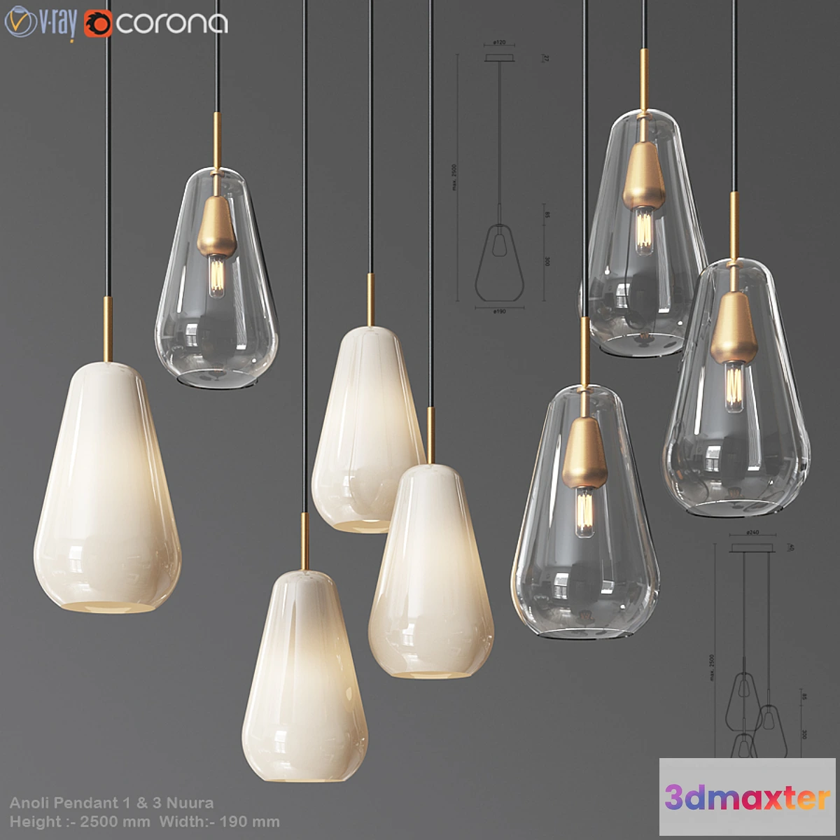 841871 - Anoli Pendat and Chandelier set - No.3