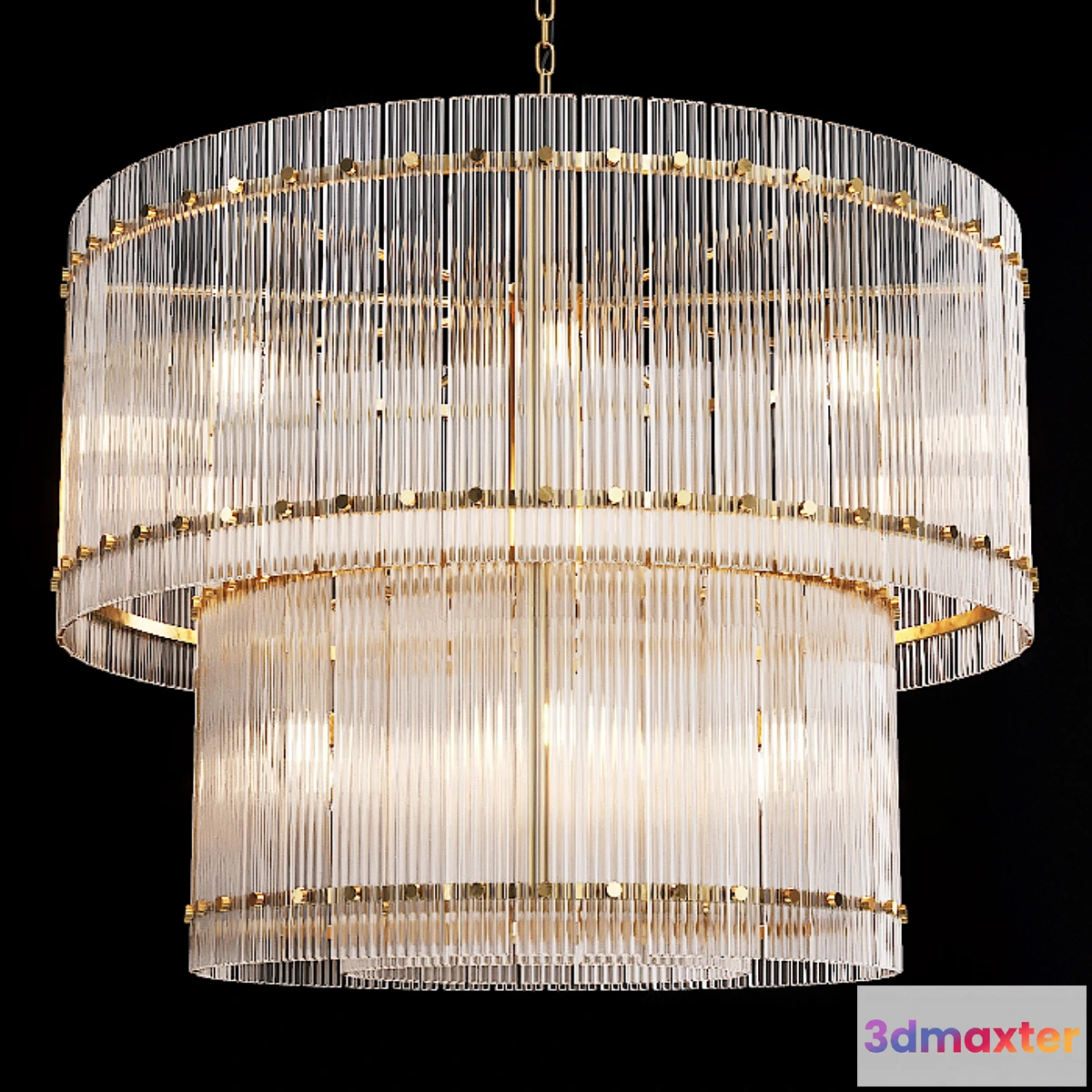 841873 - Restoration Hardware SAN MARCO 2-TIER ROUND CHANDELIER 36 Brass - No.3