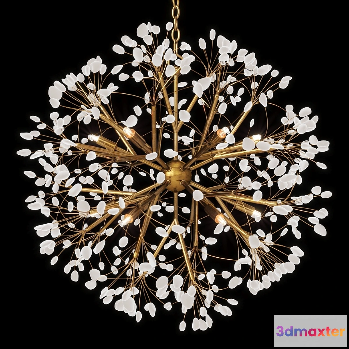 841967 - Spherical Twelve-Light Quartz Chandelier - No.4