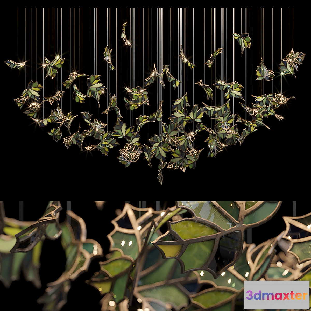 842037 - Light stained glass Vargov Design - Green - No.8