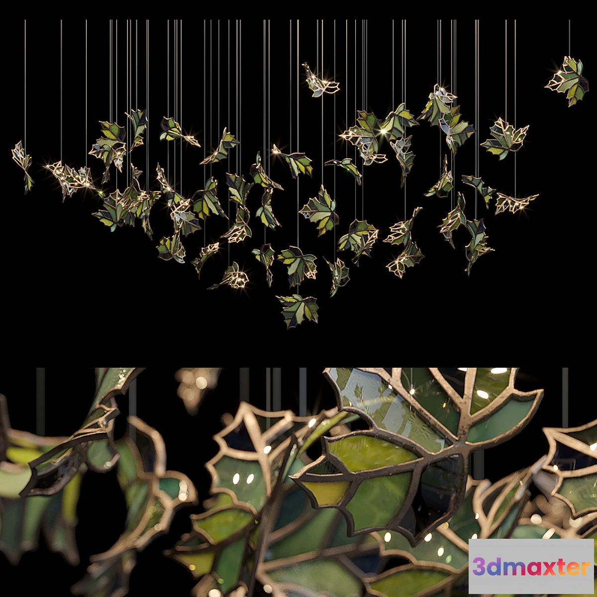 842039 - Light stained glass Vargov Design - Green - No.9