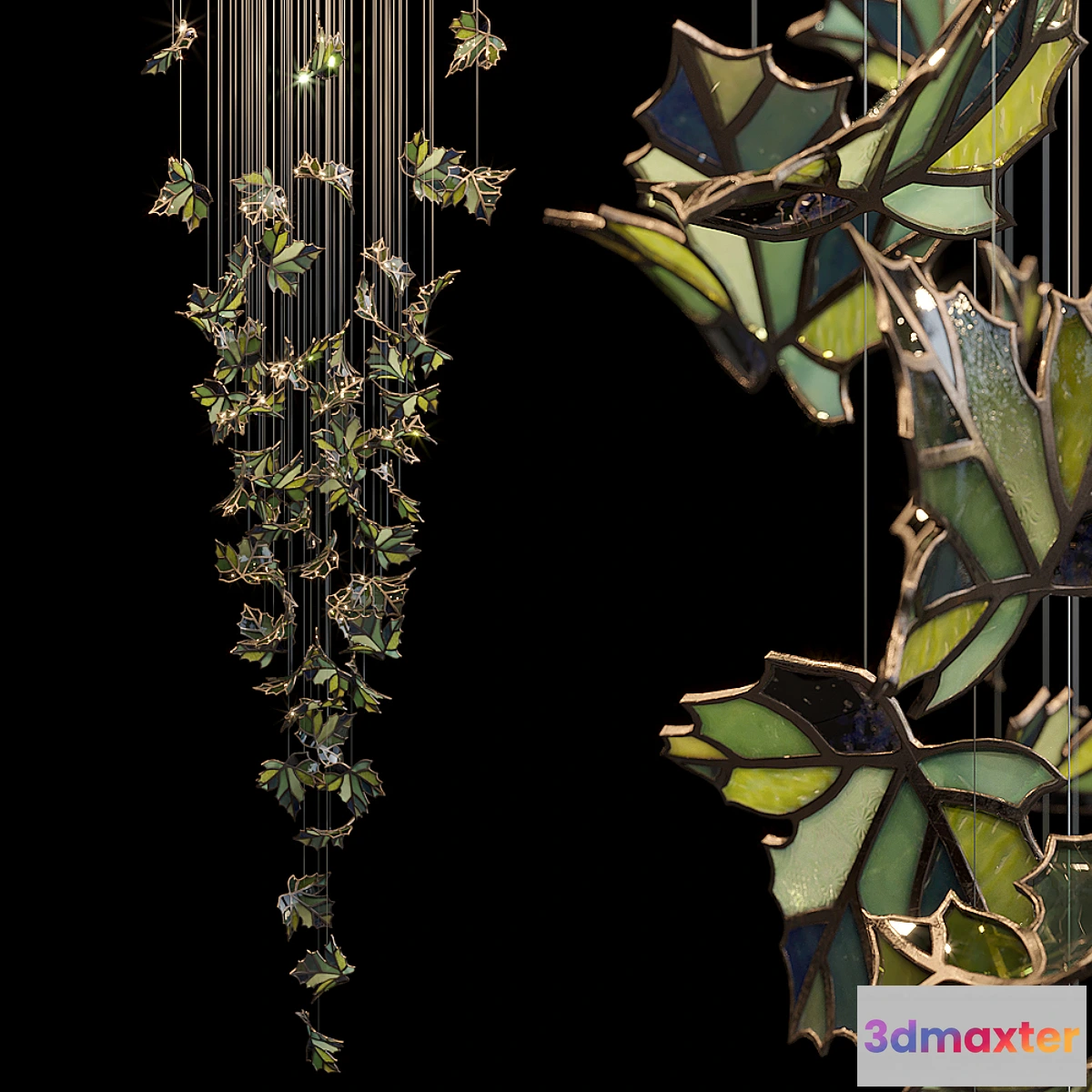 842041 - Light stained glass Vargov Design - Green - No.10