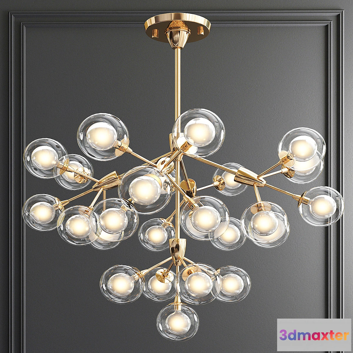 855063 - LED Clear Crystal Ball Chandelier - No.3