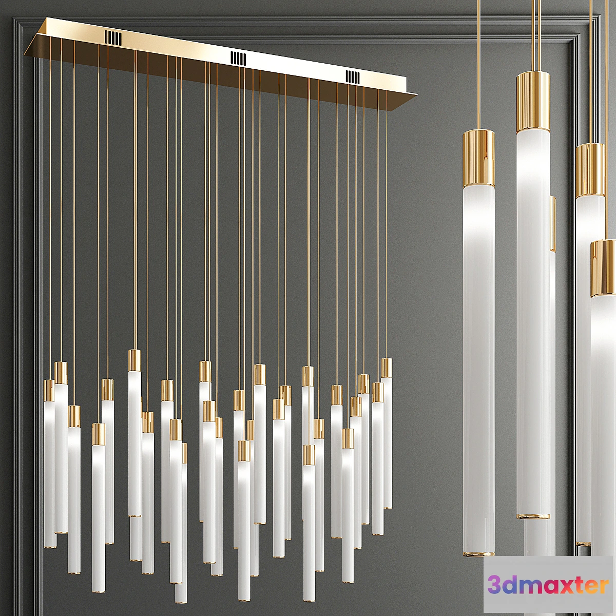 855119 - Tooby Rectangular LED Multi-Light Pendant - No.3