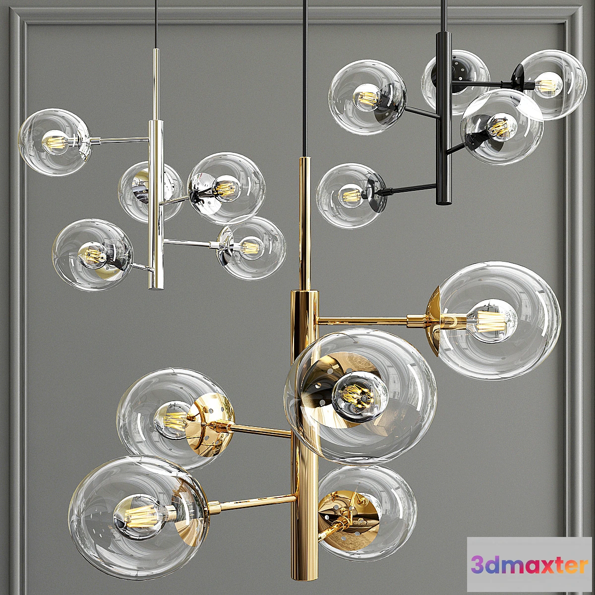 855293 - 5 Globe Pendant Light lean lake - No.3